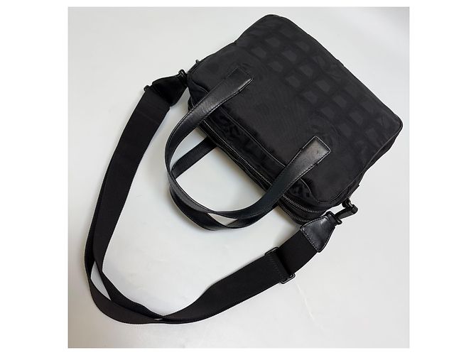 Borsa Tote 2WAY Chanel Nera in Jacquard di Nylon Nero - vista 13