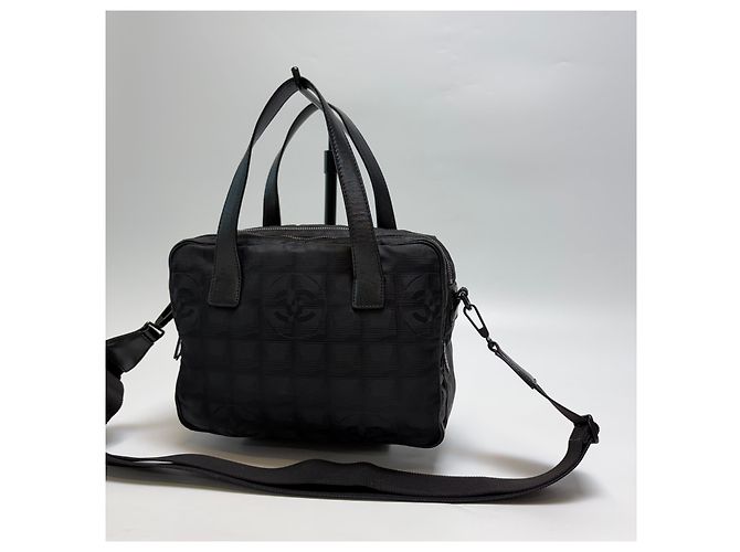 Borsa Tote 2WAY Chanel Nera in Jacquard di Nylon Nero - vista 3