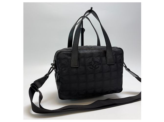 Borsa Tote 2WAY Chanel Nera in Jacquard di Nylon Nero - vista 4