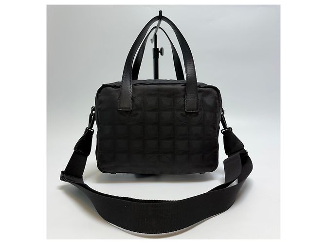 Borsa Tote 2WAY Chanel Nera in Jacquard di Nylon Nero - vista 8
