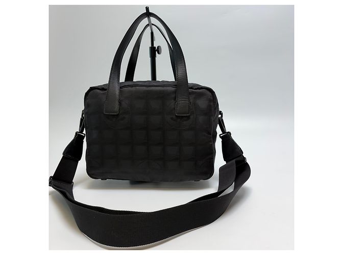 Borsa Tote 2WAY Chanel Nera in Jacquard di Nylon Nero - vista 9