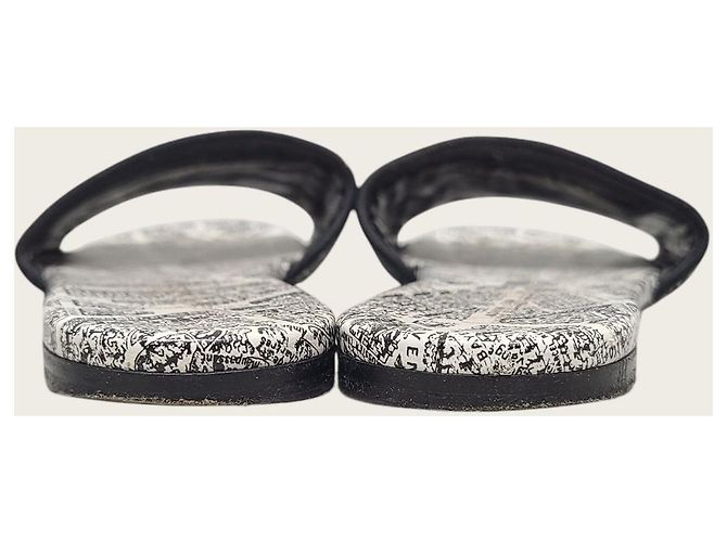 Dior Sandali Mule Dway in cotone ricamato motivo Flan de Paris White Black Bianco - vista 7