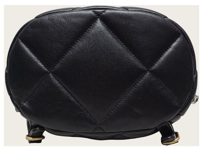 Chanel Zaino in nappa nera e oro con chip Nero - vista 6