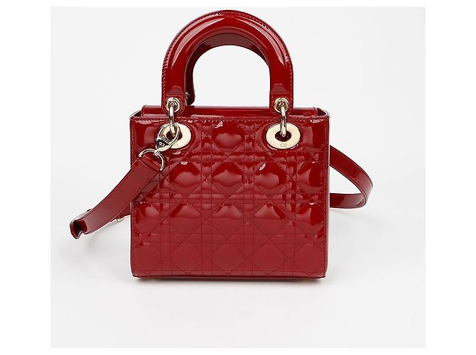 Dior Lady Small Patent Cannage Tote Bag Rot - Ansicht 5