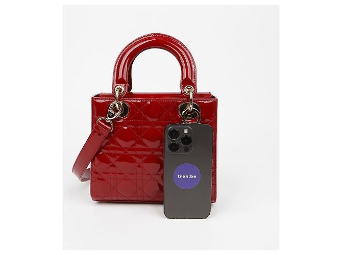 Dior Lady Small Patent Cannage Tote Bag Rot - Ansicht 8