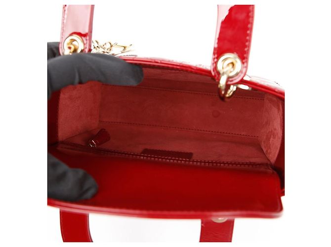 Dior Lady Small Patent Cannage Tote Bag Rot - Ansicht 9