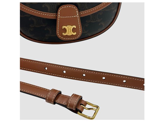 Céline Borsa a tracolla Triomphe Mini Versace Marrone - vista 10