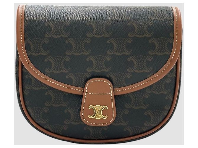 Céline Borsa a tracolla Triomphe Mini Versace Marrone - vista 2