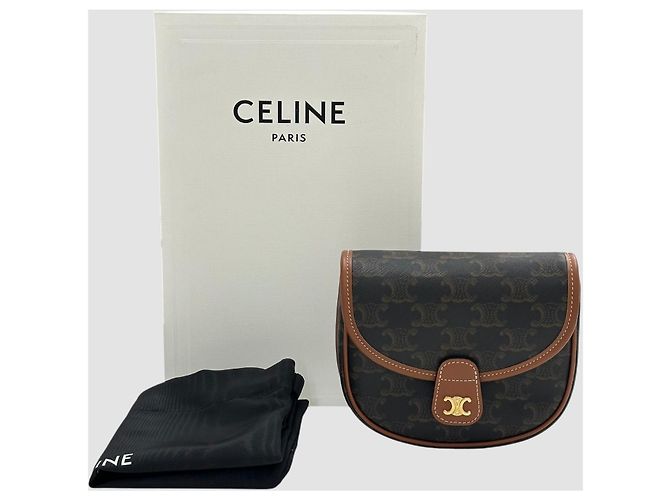 Céline Borsa a tracolla Triomphe Mini Versace Marrone - vista 3