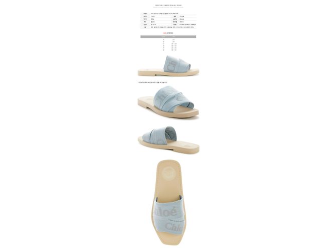 Chloé Sandali con cinturino Woody Logo Pearl Blue - vista 2