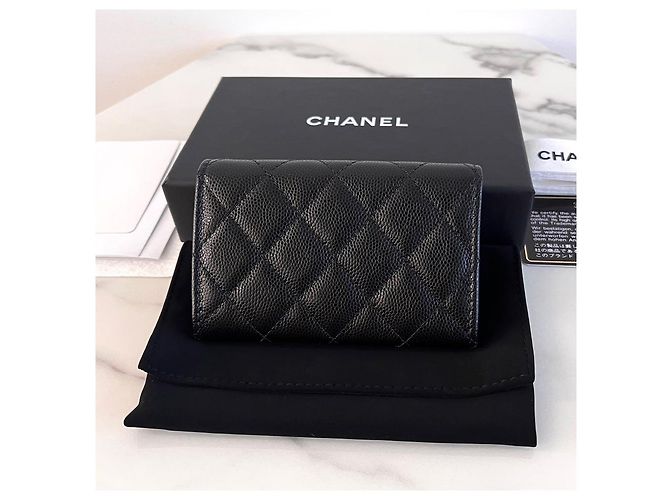 Chanel Flap Grained Shiny Caviar Wallet Black - view 3