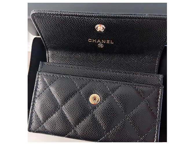 Chanel Flap Grained Shiny Caviar Wallet Black - view 4