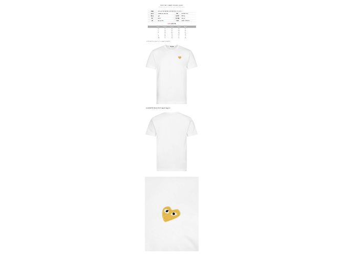 Comme Des Garcons T-Shirt mit goldenem Herz-Patch Weiß - Ansicht 2