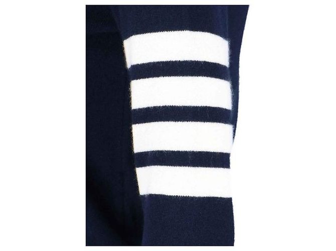 Thom Browne Klassischer Kaschmir-Strickpullover Blau - Ansicht 6