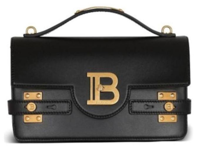 Borsa Balmain B-Buzz 24 in pelle nera Nero - vista 3