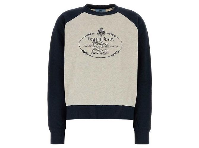 Prada Baumwoll-Sweatshirt mit Rundhalsausschnitt Blau - Ansicht 3
