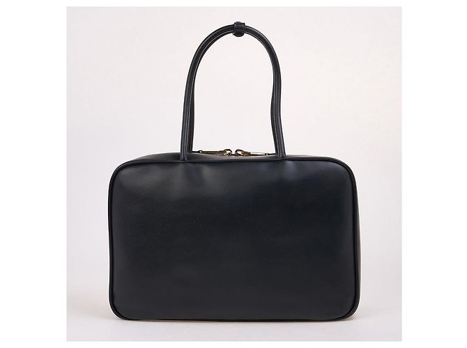 Miu Miu Borsa Tote Grande in Pelle con Fiocco da Donna (MON) Nero - vista 3
