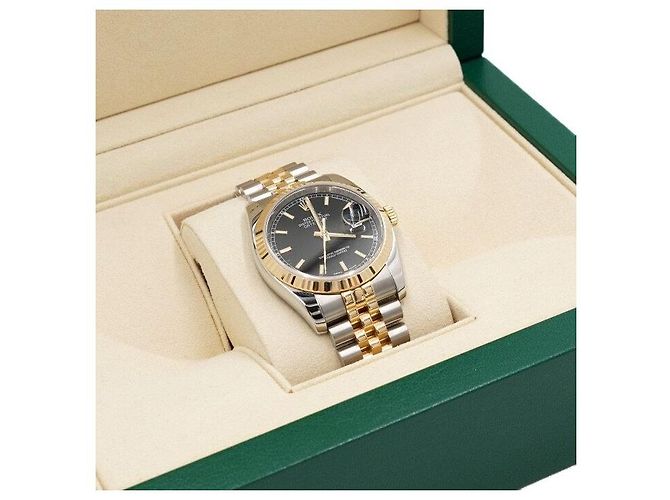 Rolex Orologio da uomo Datejust Gold Combo Quadrante Nero - vista 6