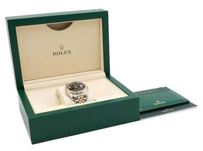 Rolex Orologio da uomo Datejust Gold Combo Quadrante Nero - vista 7