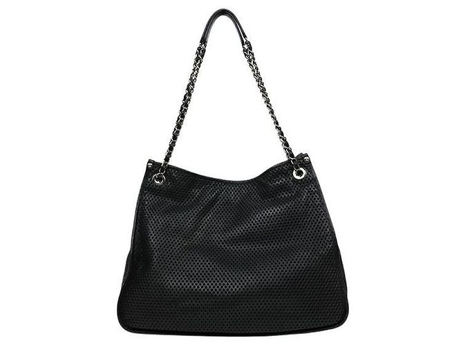 Chanel Borsa a tracolla CC traforata nera Nero - vista 3