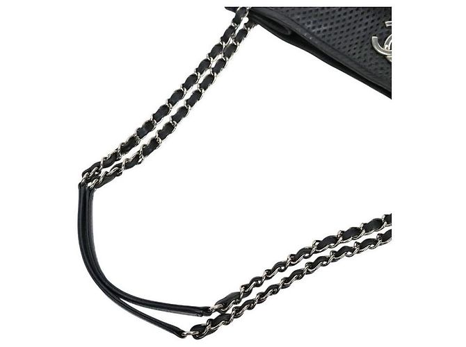 Chanel Borsa a tracolla CC traforata nera Nero - vista 7