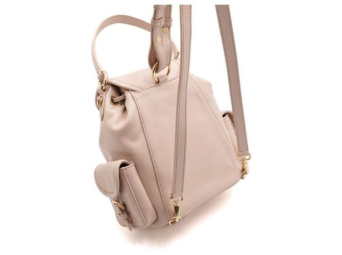 Miu Miu Beige Leder Multi-Pocket Damen Tote Bag und Rucksack Medium Size Braun - Ansicht 10