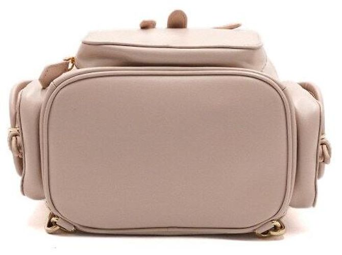 Miu Miu Beige Leder Multi-Pocket Damen Tote Bag und Rucksack Medium Size Braun - Ansicht 7