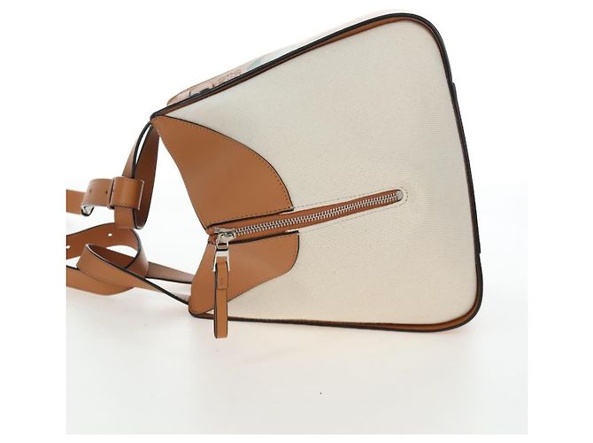 Loewe Ken Price Hammock in pelle stampata e canvas Small Beige - vista 3