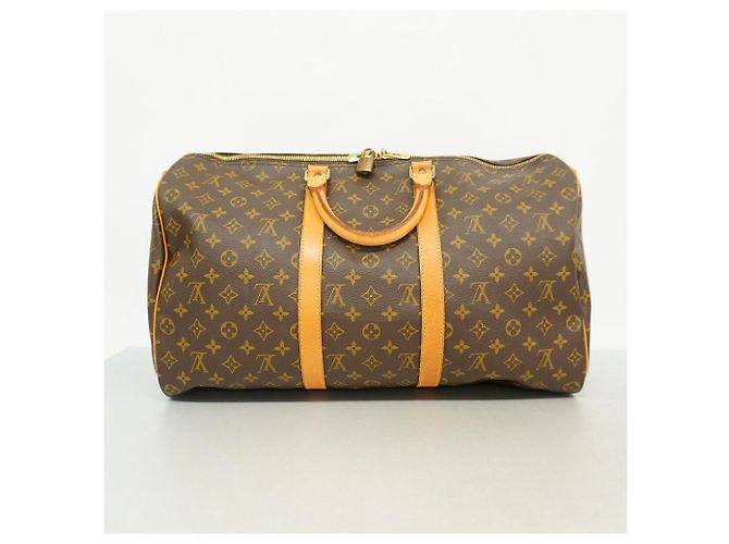 Louis Vuitton Brown Boston Monogram Keepall Bandoulière 50 Marrone - vista 16
