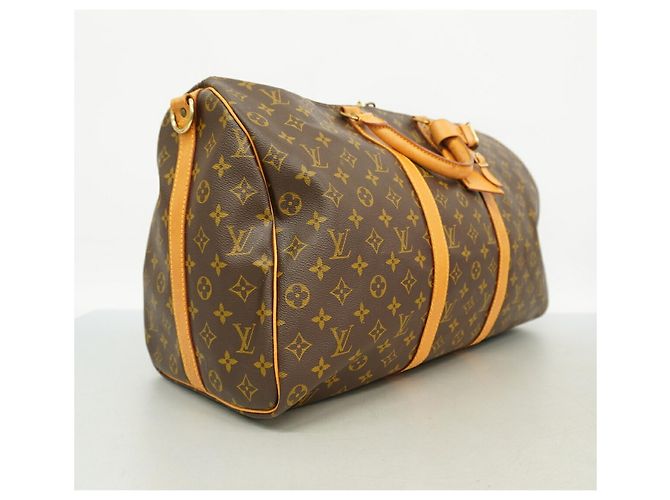 Louis Vuitton Brown Boston Monogram Keepall Bandoulière 50 Marrone - vista 2