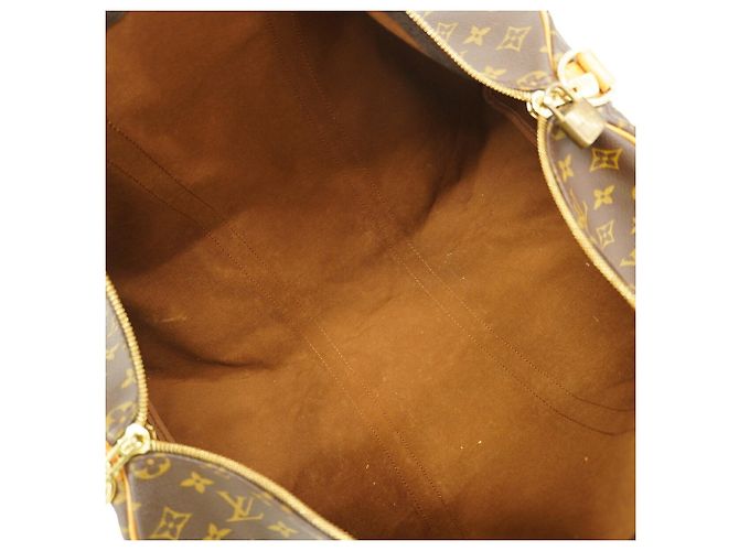 Louis Vuitton Brown Boston Monogram Keepall Bandoulière 50 Marrone - vista 4
