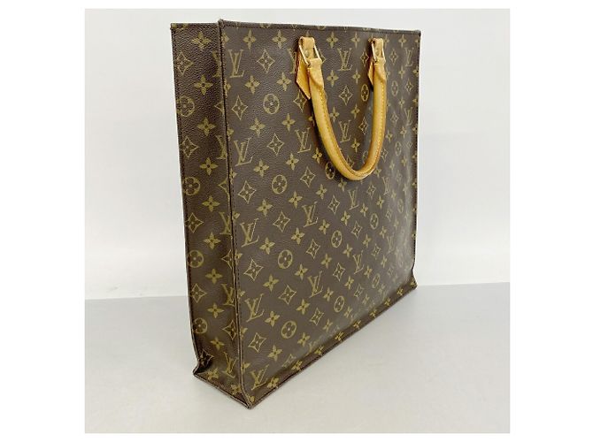 Borsa Tote Louis Vuitton Monogram Sac Plat Marrone - vista 2