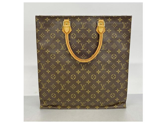 Borsa Tote Louis Vuitton Monogram Sac Plat Marrone - vista 9