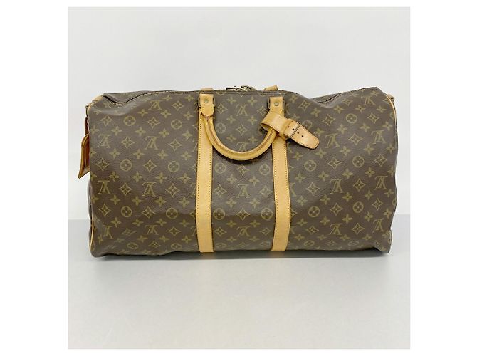 Louis Vuitton Boston Monogram Keepall Bandoulière 55 Marrone - vista 13