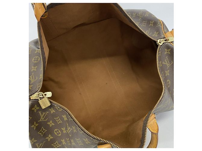 Louis Vuitton Boston Monogram Keepall Bandoulière 55 Marrone - vista 4