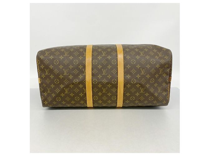 Borsa Louis Vuitton Boston Monogram Keepall Bandoulière 55 Marrone - vista 3