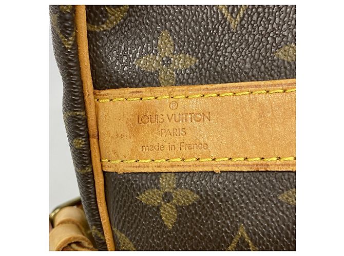 Borsa Louis Vuitton Boston Monogram Keepall Bandoulière 55 Marrone - vista 5