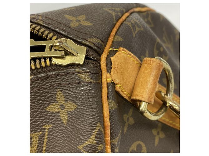 Borsa Louis Vuitton Boston Monogram Keepall Bandoulière 55 Marrone - vista 6