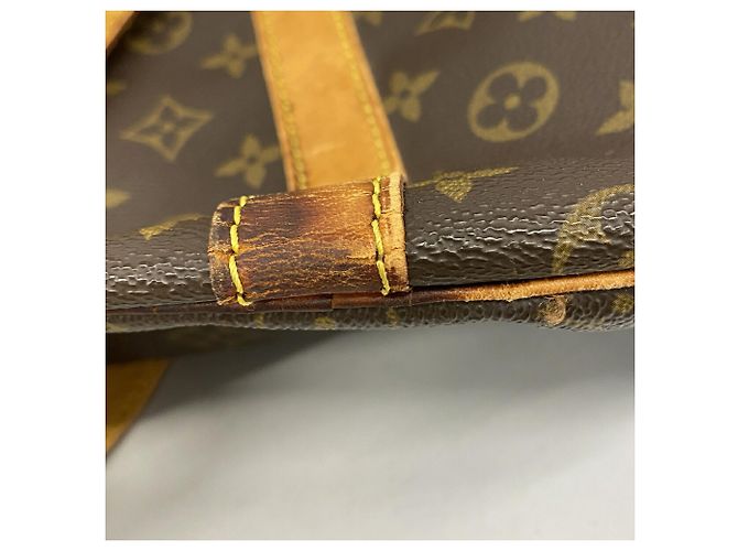 Borsa Louis Vuitton Boston Monogram Keepall Bandoulière 55 Marrone - vista 7