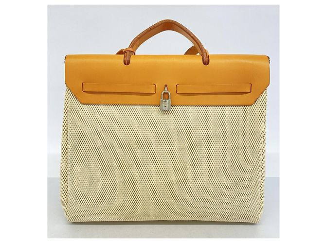 Hermès Borsa Hermes Herbag MM Toile GM Natural - vista 10