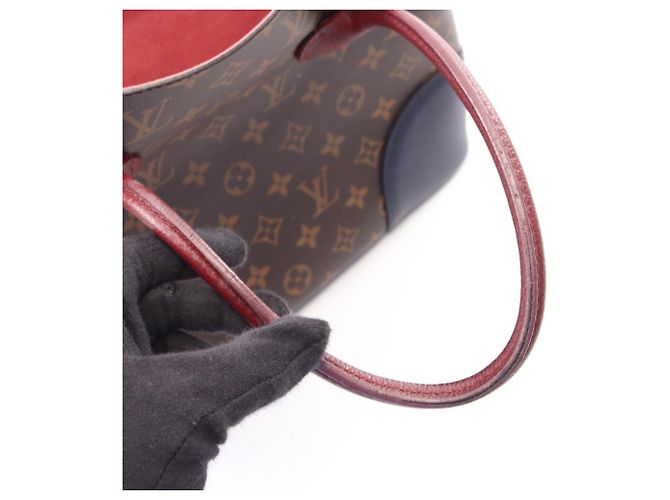 Louis Vuitton Flandrin Monogram Two-Way Handtasche Braun Bordeaux Marineblau - Ansicht 10