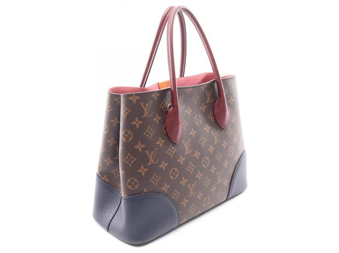 Louis Vuitton Flandrin Monogram Two-Way Handtasche Braun Bordeaux Marineblau - Ansicht 2