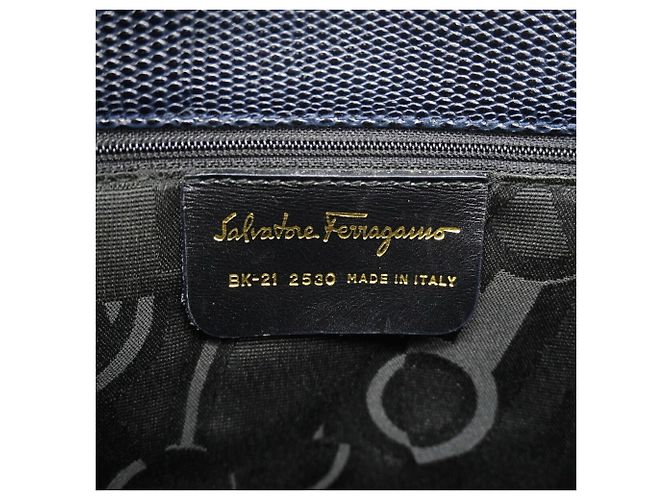 Salvatore Ferragamo Vara Leder-Tote-Bag Marineblau - Ansicht 5