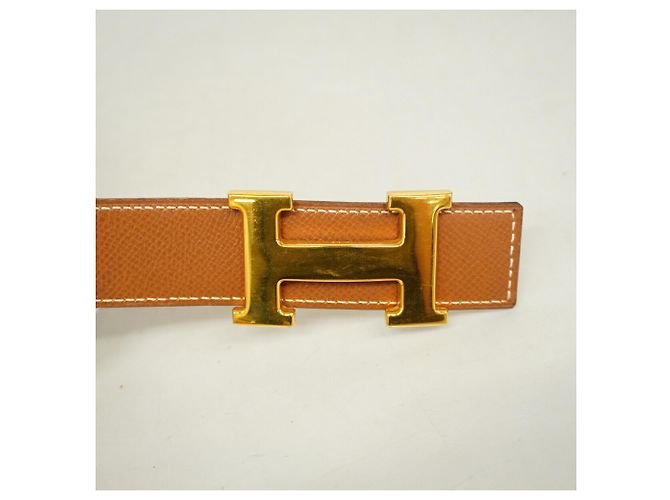 Hermès Hermes Constance Gürtel aus Courchevel-Leder Golden Gelb - Ansicht 5