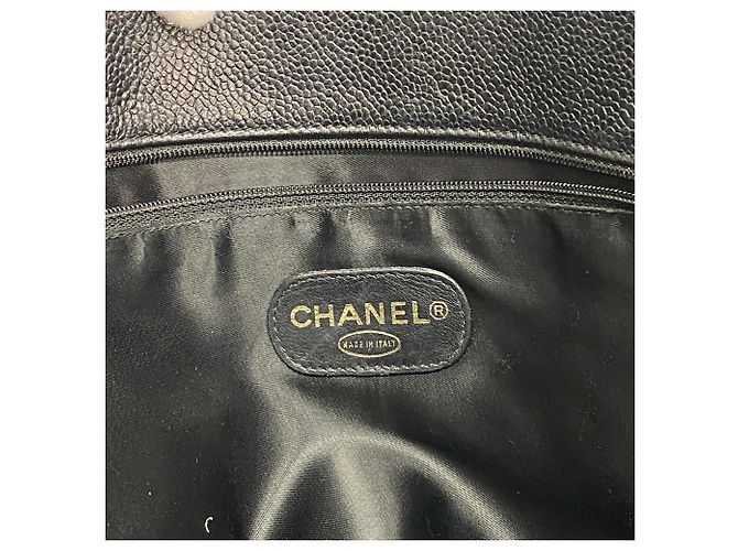 Borsa Tote Chanel in pelle di vitello martellata nera Nero - vista 5