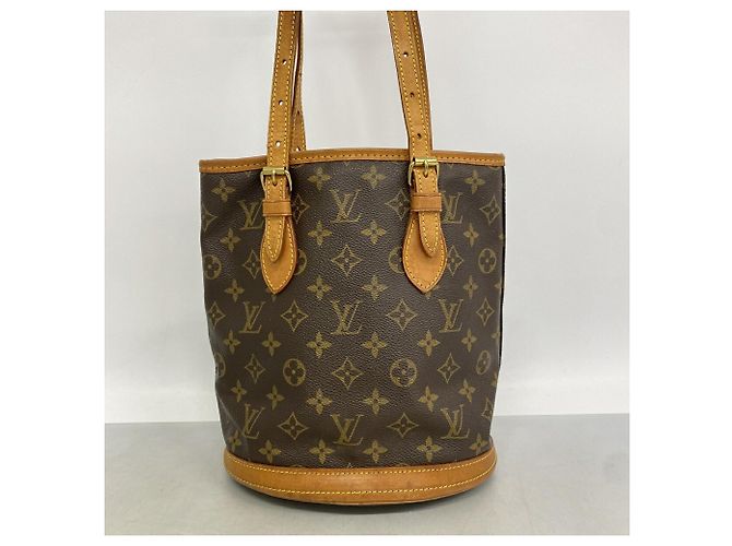 Borsa Tote Louis Vuitton Monogram Bucket PM Marrone - vista 11