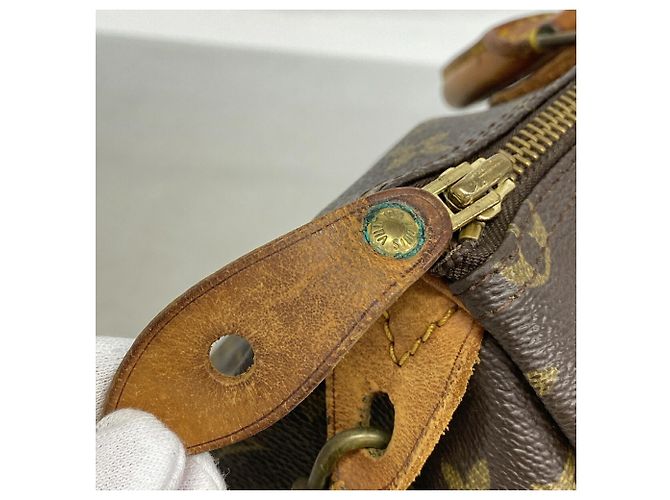 Borsa Louis Vuitton Monogram Speedy 35 Marrone - vista 11