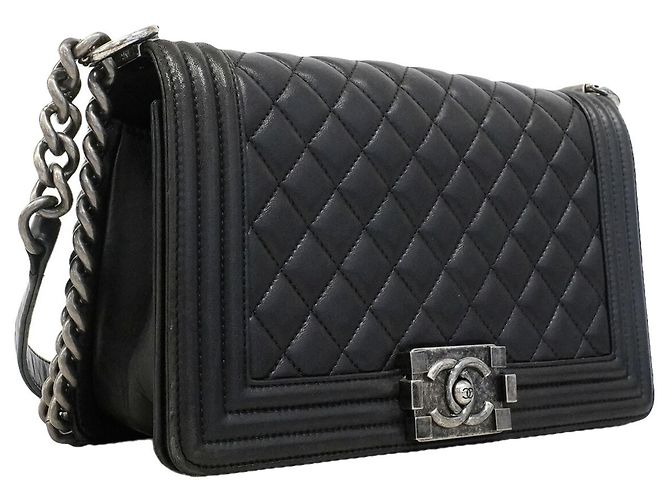 Borsa a tracolla Chanel Boy Chain Nero - vista 2