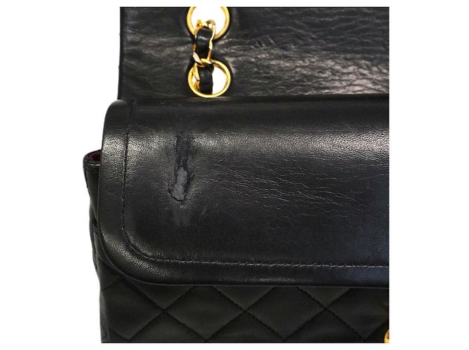 Borsa a tracolla Chanel Matelassé in pelle d'agnello nera Nero - vista 7