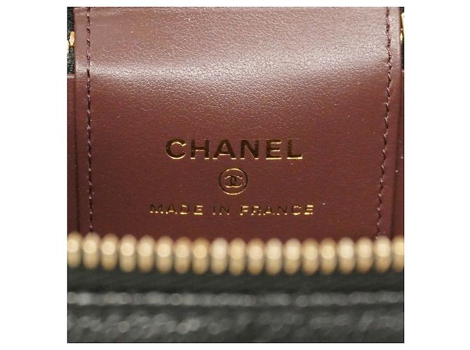 Borsa Vanity Chanel in pelle di vitello granulata nera Nero - vista 5